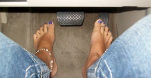 driving barefoot