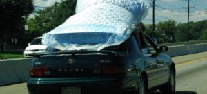 tie mattress on roof rack