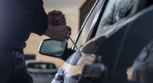 car with lock symbol